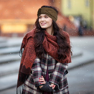 Bandeau Cheveux Femme hiver avec doublure en peluche